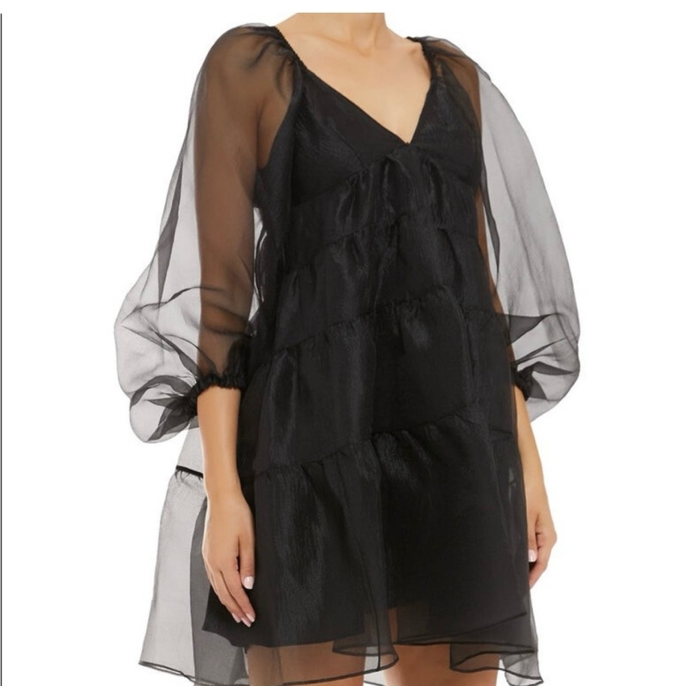 STAUD Black Sheer cocktail dress L